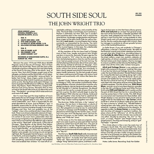 The John Wright Trio – South Side Soul (VG+/VG+) – LP, ES 2021 - Image 3