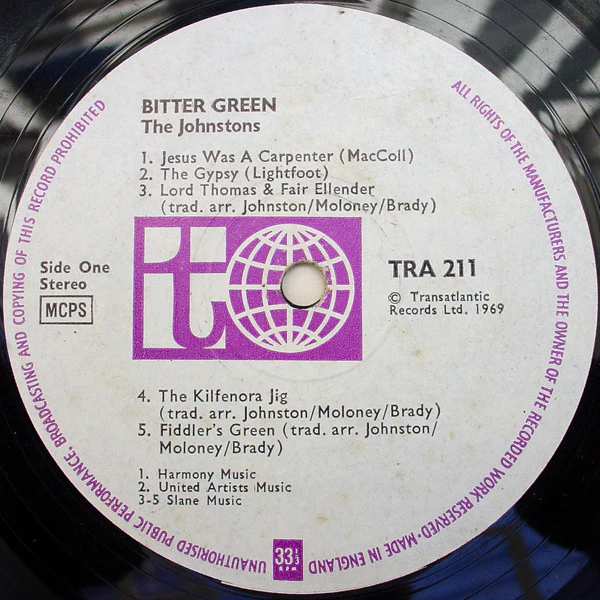 The Johnstons – Bitter Green (NM/VG+) – LP, UK 1970 - Image 3