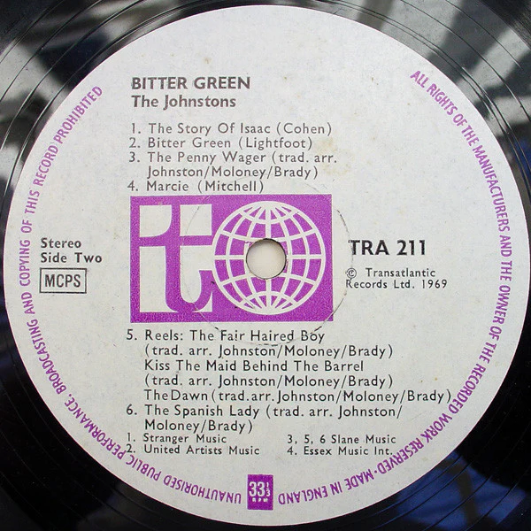 The Johnstons – Bitter Green (NM/VG+) – LP, UK 1970 - Image 4