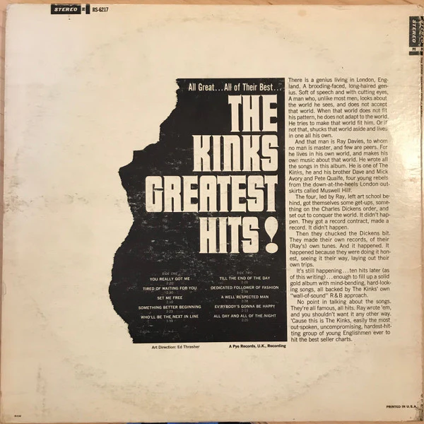 The Kinks – The Kinks Greatest Hits! (VG+/VG) – LP, US 1976 - Image 2