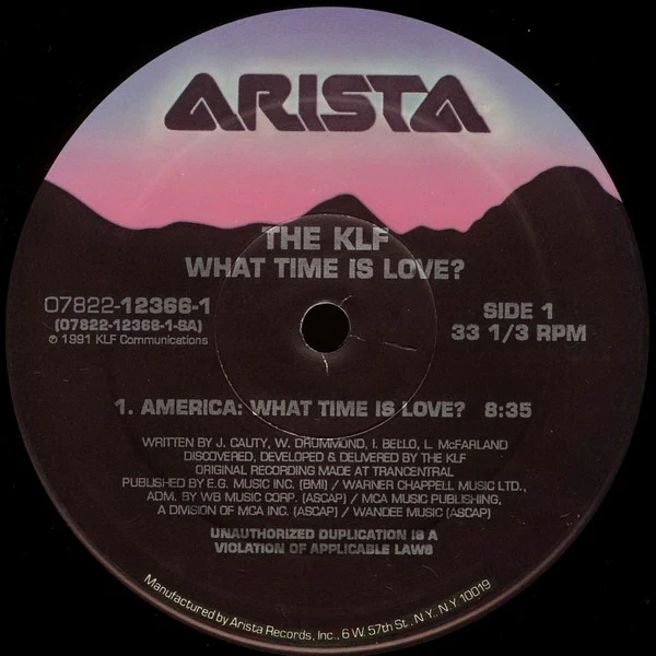 The KLF – What Time Is Love? (VG+/VG+) – 12", US 1991 - Image 3