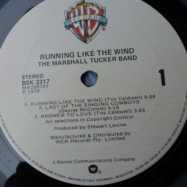 The Marshall Tucker Band – Running Like The Wind (VG+/VG+) – LP, AU 1979 - Image 5