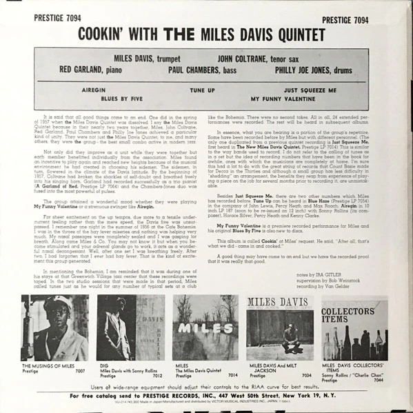 The Miles Davis Quintet – Cookin' With The Miles Davis Quintet (E/VG+) – LP, JP 1984, With OBI - Image 4