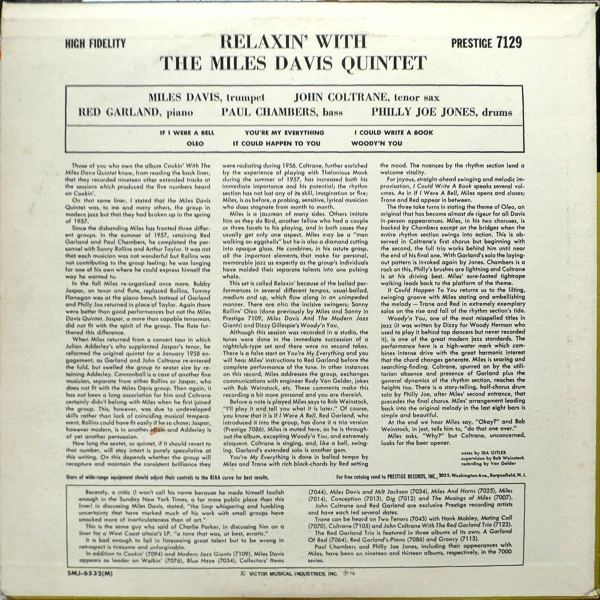 The Miles Davis Quintet – Relaxin' With The Miles Davis Quintet (VG+/VG+) – LP, JP 1976, No OBI - Image 3