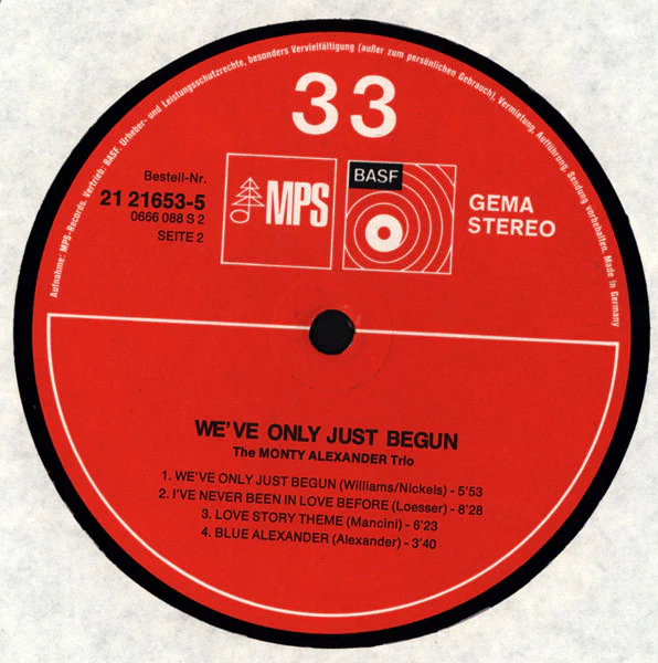 The Monty Alexander Trio – We've Only Just Begun (E/VG+) – LP, DE 1973 - Image 4