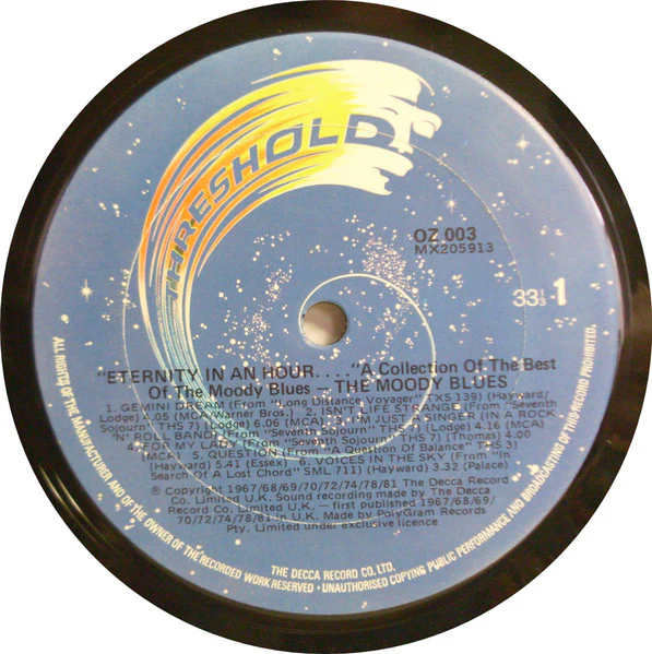 The Moody Blues – Eternity In An Hour....A Collection Of The Best Of The Moody Blues (VG/VG) – LP, Australasia 1981 - Image 3
