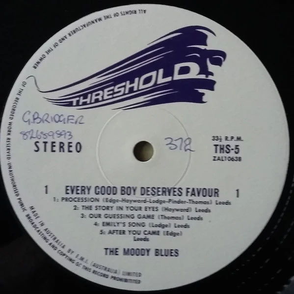 The Moody Blues – Every Good Boy Deserves Favour (VG+/E) – LP, AU 1971 - Image 4