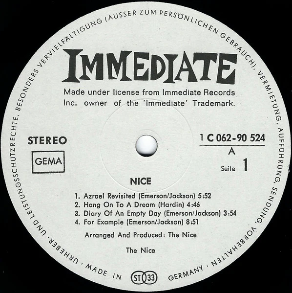 The Nice – Nice (VG/VG+) – LP, DE 1969 - Image 9