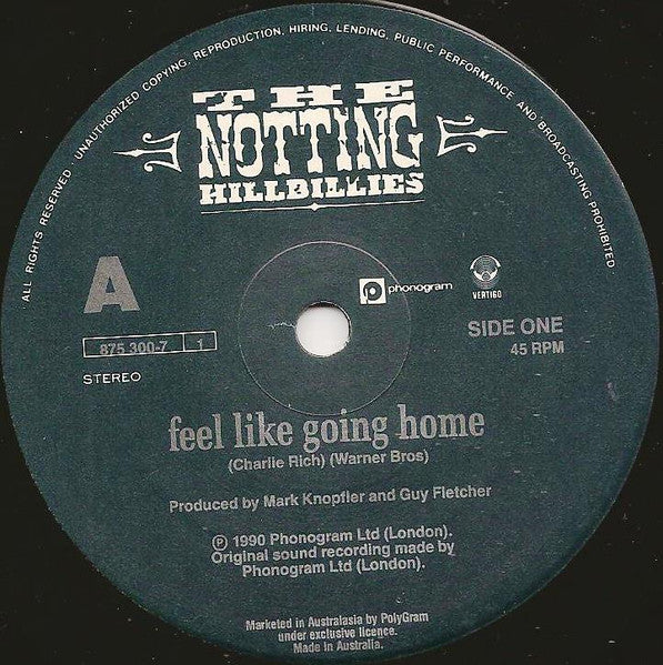 The Notting Hillbillies – Feel Like Going Home (VG+/VG+) – 7", AU 1990 - Image 3