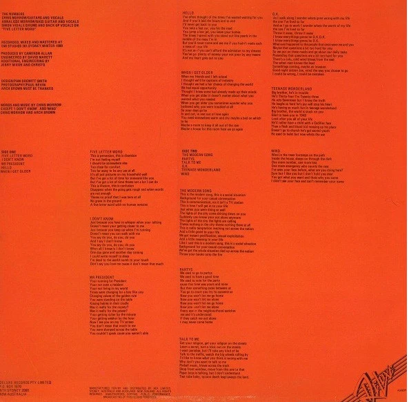 The Numbers – The Numbers (VG+/VG+) – LP, AU 1980 - Image 2