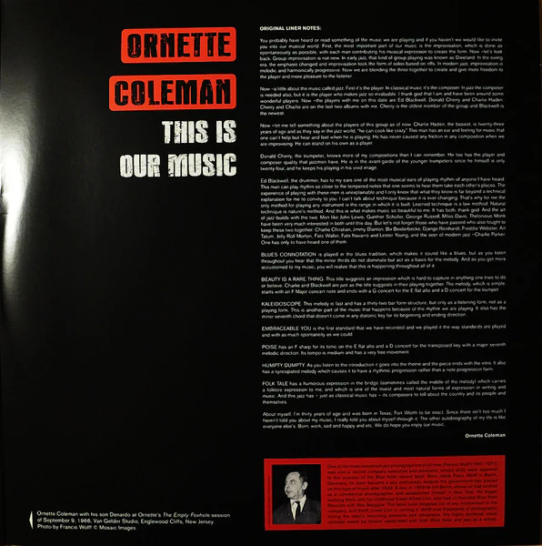 The Ornette Coleman Quartet – This Is Our Music (E/VG+) – LP, EU 2019 - Image 4
