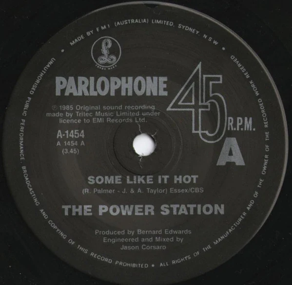 The Power Station – Some Like It Hot (VG+/Generic) – 7", AU