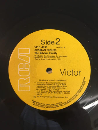 The Ritchie Family – Arabian Nights (VG+/VG+) – LP, AU 1976 - Image 4