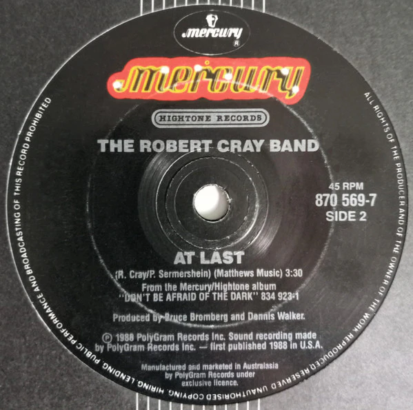 The Robert Cray Band – Don't Be Afraid Of The Dark (VG+/Generic) – 7", AU 1988 - Image 3