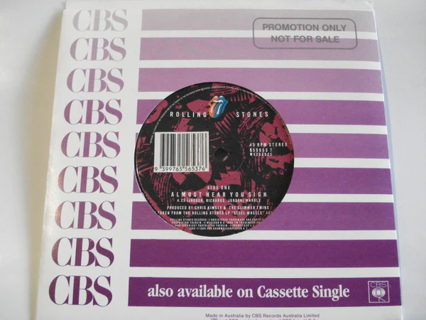 The Rolling Stones – Almost Hear You Sigh (VG+/Generic) – 7", AU 1990 - Image 3