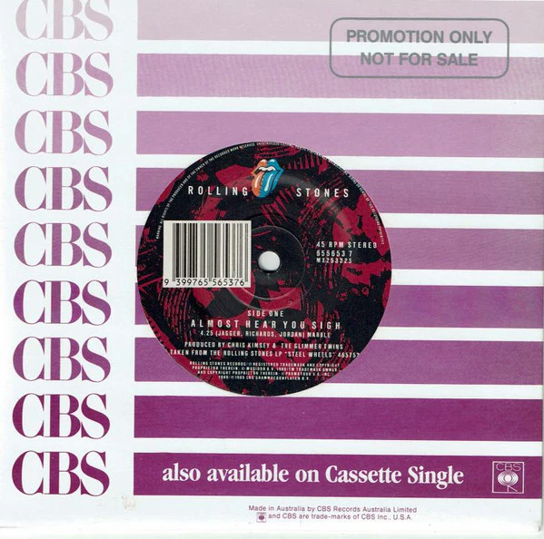 The Rolling Stones – Almost Hear You Sigh (VG+/Generic) – 7", AU 1990 - Image 4
