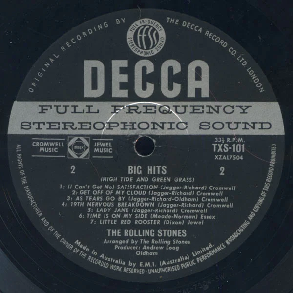 The Rolling Stones – Big Hits (High Tide And Green Grass) (G/VG) – LP, AU 1966 - Image 8