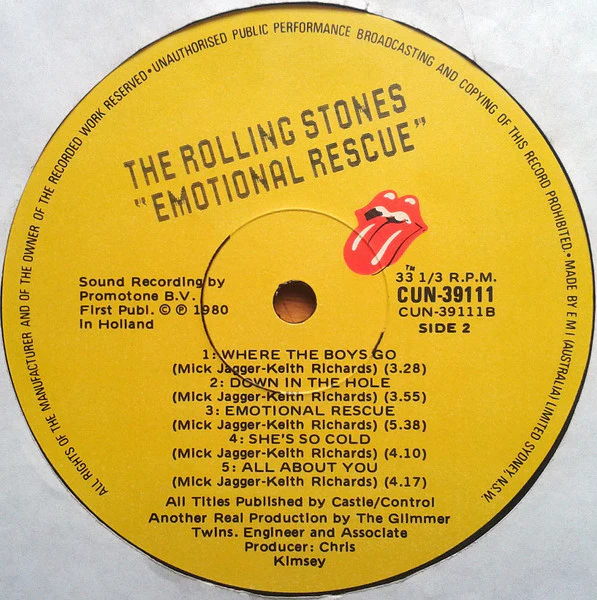 The Rolling Stones – Emotional Rescue (E/E) – LP, AU 1980 - Image 4