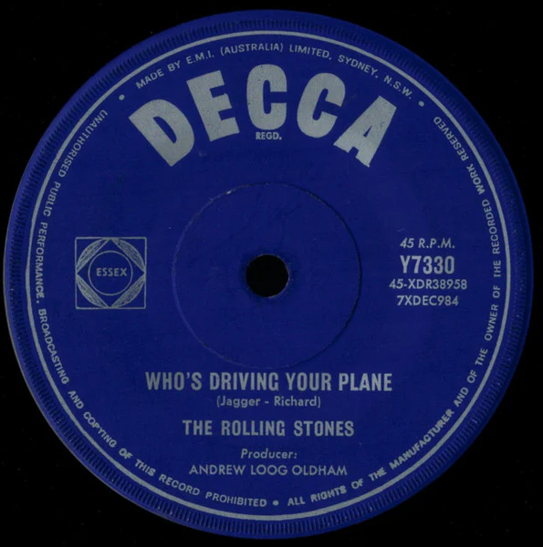 The Rolling Stones – Have You Seen Your Mother, Baby, Standing In The Shadow? / Who's Driving Your Plane (VG+/Generic) – 7", AU 1966 - Image 2