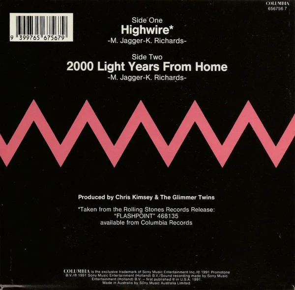 The Rolling Stones – Highwire (VG+/VG+) – 7", AU 1991 - Image 2