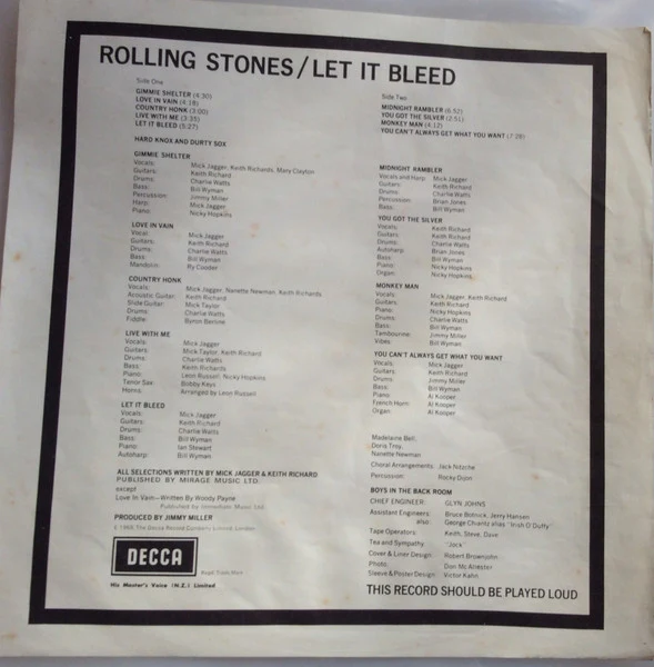 The Rolling Stones – Let It Bleed (VG/VG+) – LP, NZ 1969 - Image 3