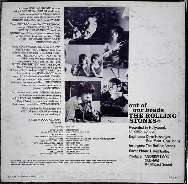 The Rolling Stones – Out Of Our Heads (VG/VG+) – LP, US 1966 - Image 2