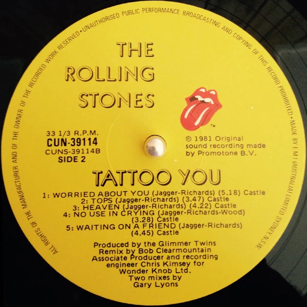 The Rolling Stones – Tattoo You (VG+/VG+) – LP, AU 1981 - Image 4