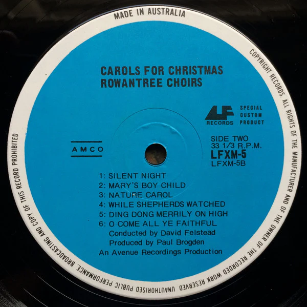 The Rowantree Choir – Carols For Christmas (VG+/VG+) – LP, AU 1975 - Image 4