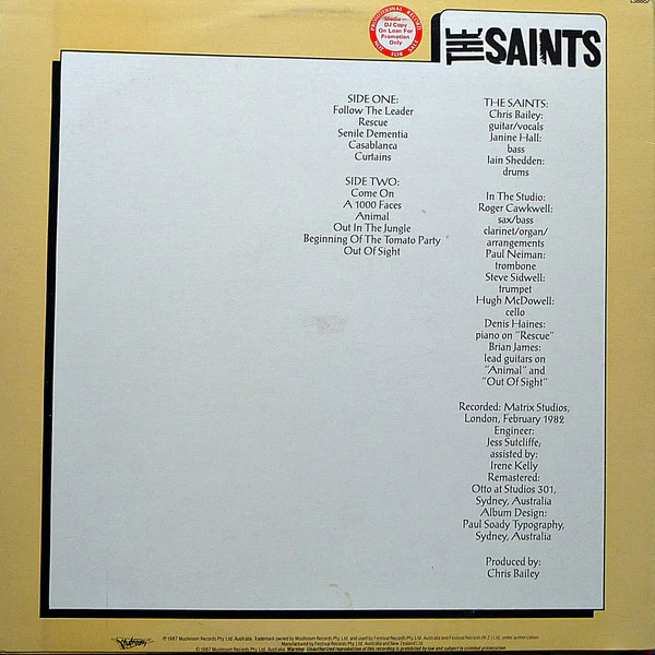 The Saints – Casablanca (VG/VG) – LP, AU 1988 - Image 2