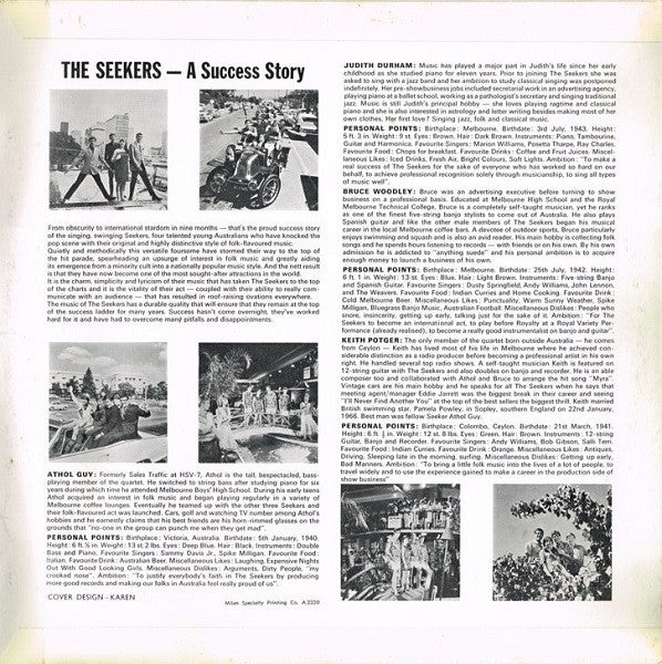 The Seekers – Introducing The Seekers Big Hits (VG+/VG+) – 2xLP, AU 1967 - Image 9