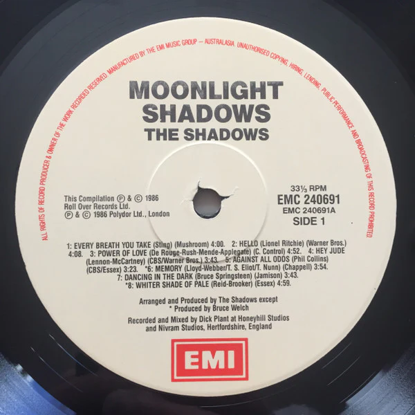 The Shadows – Moonlight Shadows (VG+/VG+) – LP, AU 1986 - Image 3