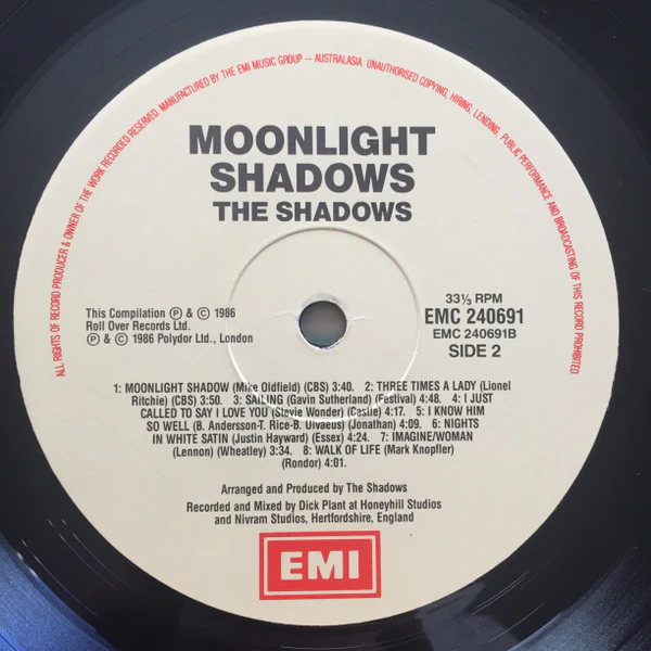 The Shadows – Moonlight Shadows (VG+/VG+) – LP, AU 1986 - Image 4
