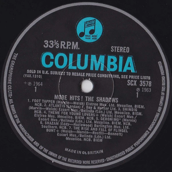 The Shadows – More Hits! The Shadows (VG+/VG+) – LP, UK 1965 - Image 3