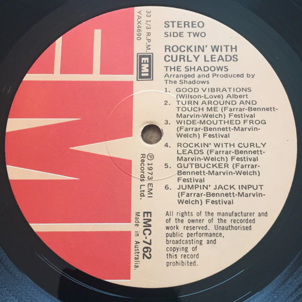 The Shadows – Rockin' With Curly Leads (VG+/VG+) – LP, AU 1973 - Image 4