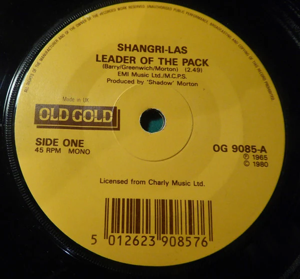 The Shangri-Las – Leader Of The Pack / Remember (Walkin' In The Sand) (VG+/Generic) – 7", UK - Image 2