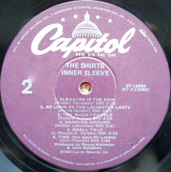 The Shirts – Inner Sleeve (VG/E) – LP, US 1980 - Image 5