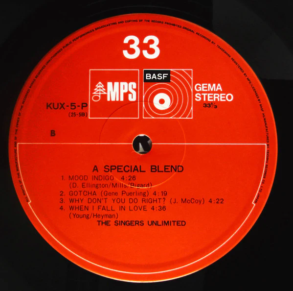 The Singers Unlimited – A Special Blend (VG+/VG+) – LP, JP 1976, No OBI - Image 4
