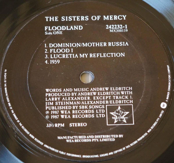 The Sisters Of Mercy – Floodland (E/VG+) – LP, AU 1987 - Image 2