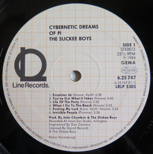 The Slickee Boys – Cybernetic Dreams Of Pi (VG+/VG+) – LP, DE 1984 - Image 3