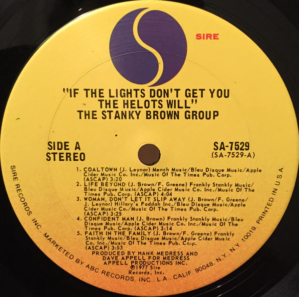 The Stanky Brown Group – If The Lights Don't Get You The Helots Will (VG+/VG+) – LP, US 1977 - Image 5
