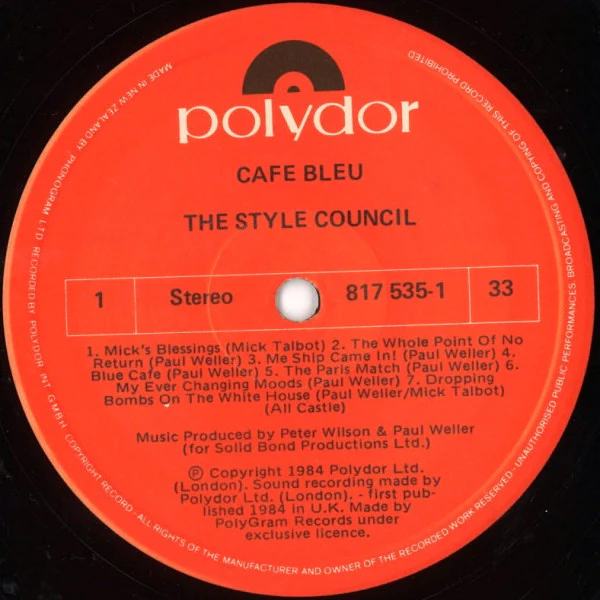 The Style Council – Café Bleu (VG+/VG+) – LP, NZ 1984 - Image 3