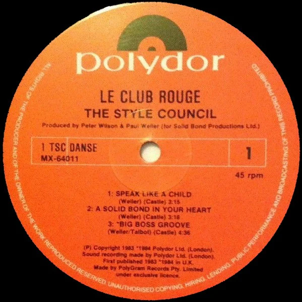 The Style Council – Le Club Rouge (VG/VG) – 12", AU 1984 - Image 3
