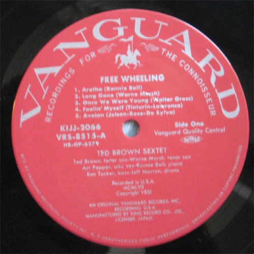 The Ted Brown Sextet, Warne Marsh, Art Pepper – Free Wheeling (E/NM) – LP, JP 1991, With OBI - Image 3