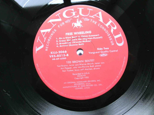 The Ted Brown Sextet, Warne Marsh, Art Pepper – Free Wheeling (E/NM) – LP, JP 1991, With OBI - Image 4