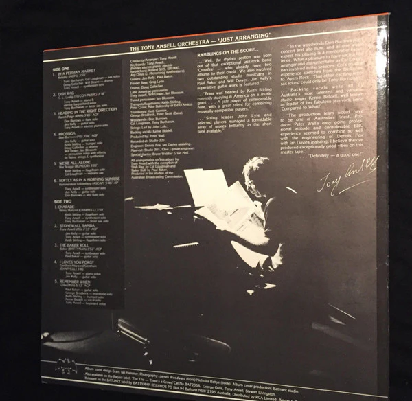 The Tony Ansell Orchestra – Just Arranging (VG+/VG+) – LP, AU 1979 - Image 9