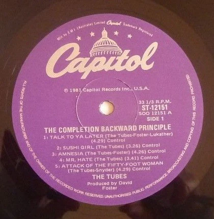 The Tubes – The Completion Backward Principle (VG/VG+) – LP, AU 1981 - Image 3