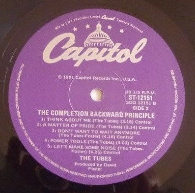 The Tubes – The Completion Backward Principle (VG/VG+) – LP, AU 1981 - Image 4