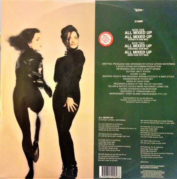 The Twins – All Mixed Up (VG+/VG+) – 12", AU 1991 - Image 2