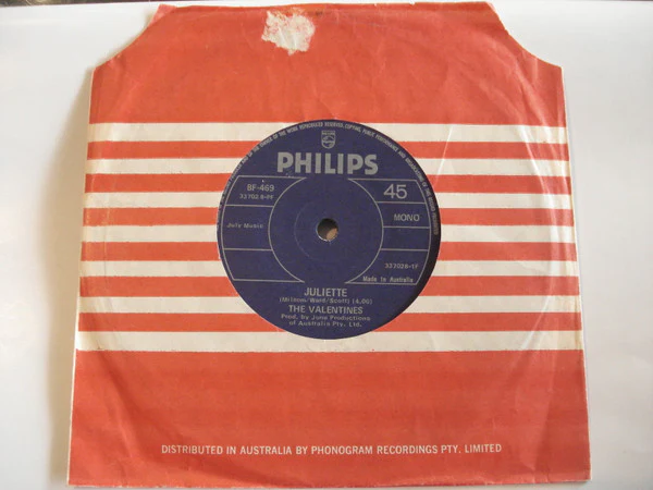 The Valentines – Juliette / Hoochie Coochie Billy (E/Generic) – 7", AU 1970