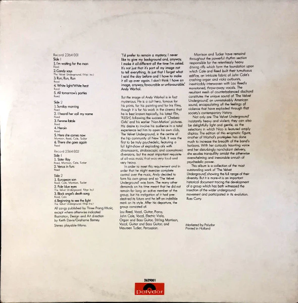 The Velvet Underground, Nico – Andy Warhol's Velvet Underground Featuring Nico (VG/VG+) – 2xLP, NL 1983 - Image 3